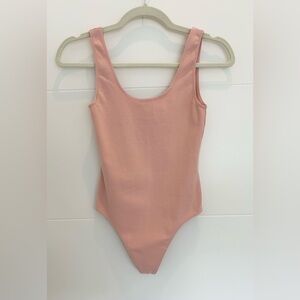 Aritzia Wilfred Free Leila Thong Bodysuit Nude Pink Size Small